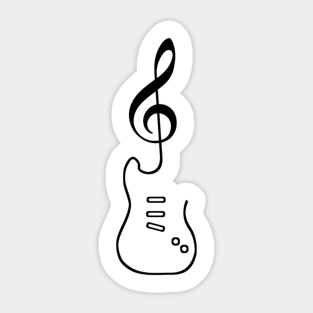 Guitar Guitarrist Clef Finger Picking Funny Gift Sticker by bigD